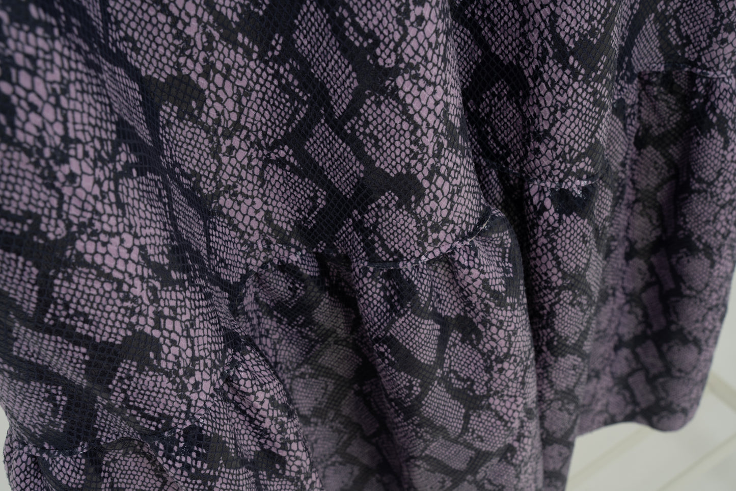 Oversized faux snake-effect leather mini dress, Size L