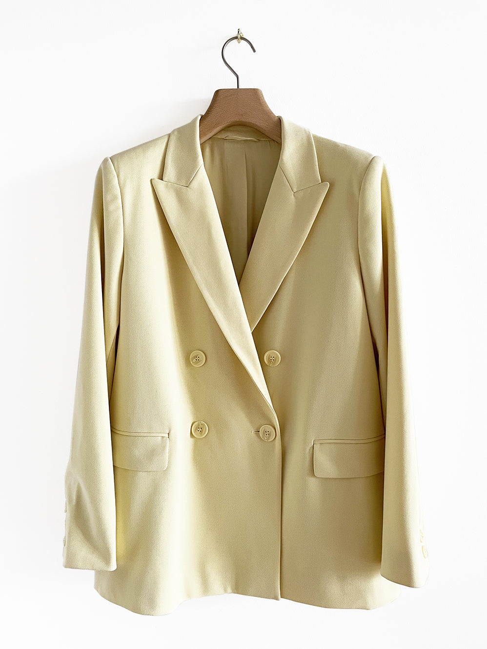 Light Yellow Double Breasted Blazer, Size M