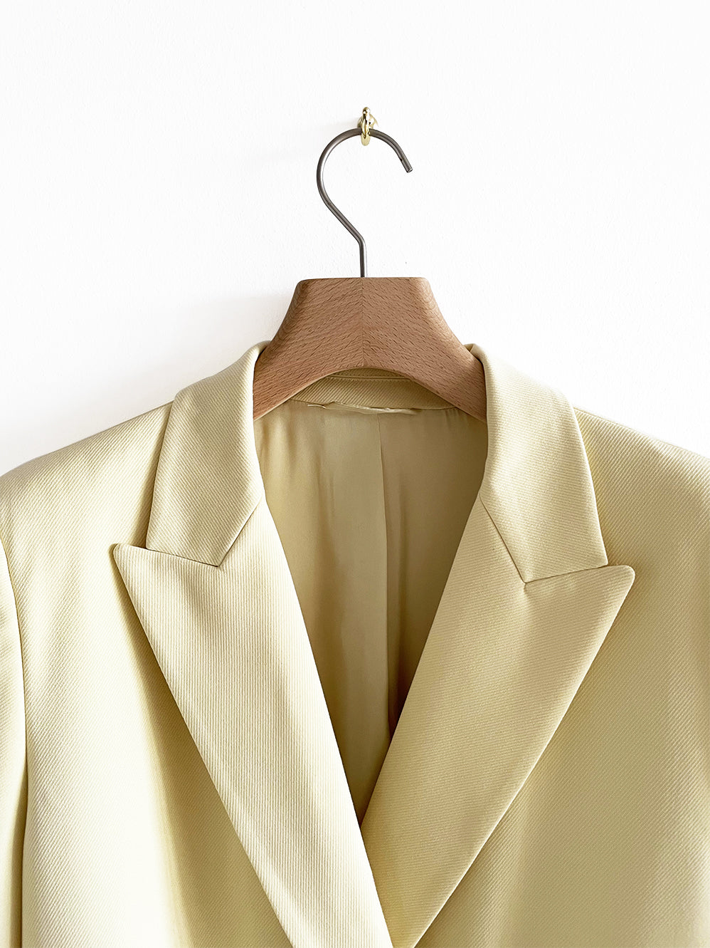 Light Yellow Double Breasted Blazer, Size M