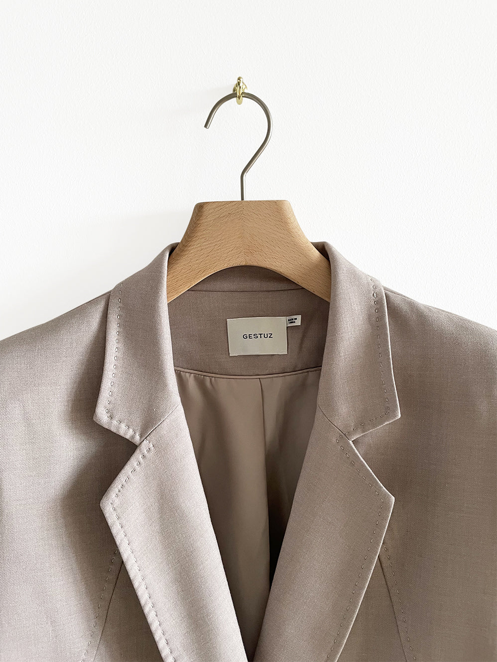 Tailored Grey/Beige Double Breasted Blazer