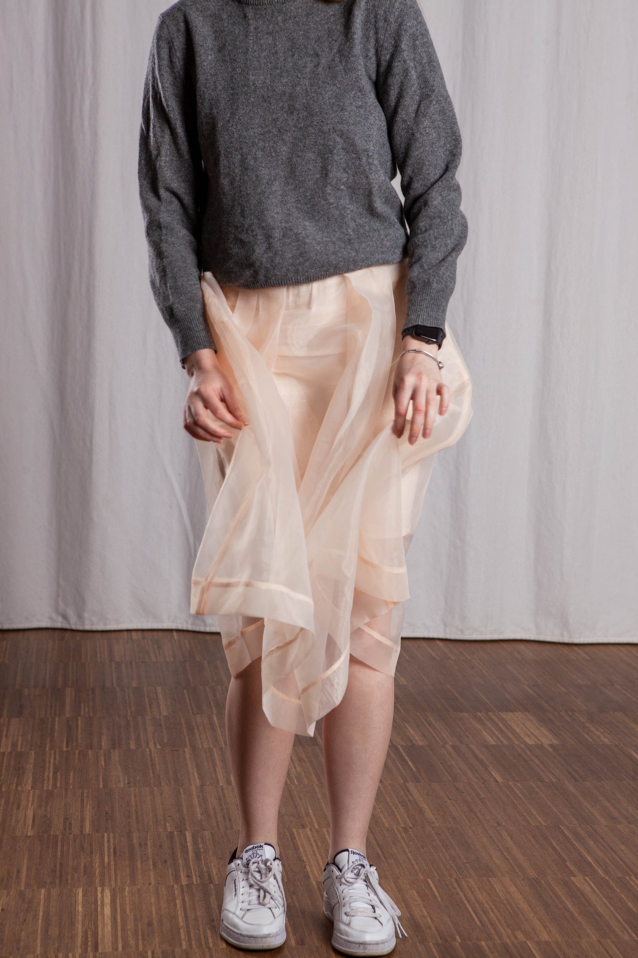 Transparent midi skirt, size L