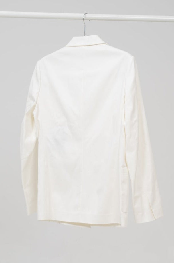 White Cotton Blazer, Size S
