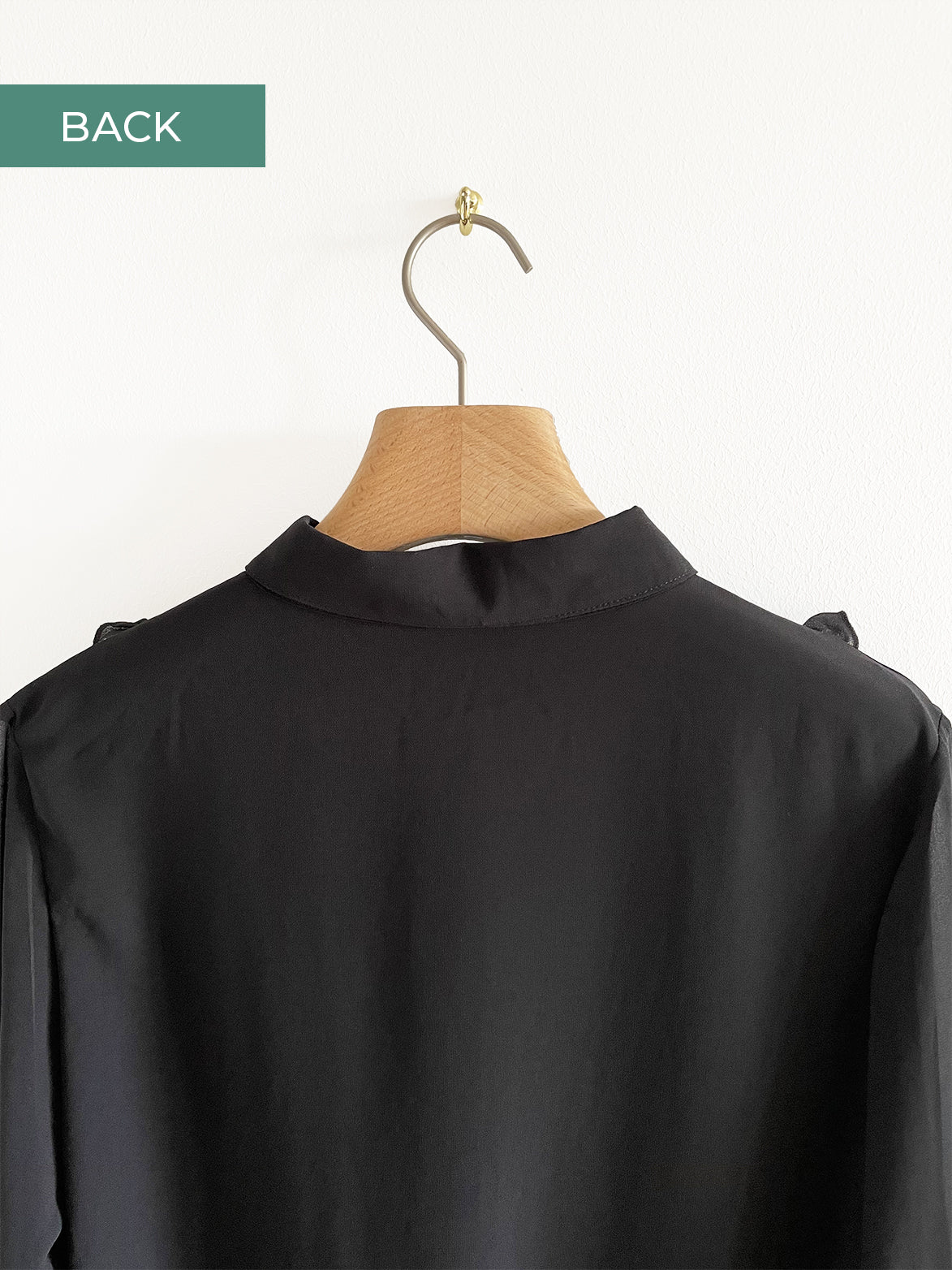 Black Shirt Dress with Riffle, Size S