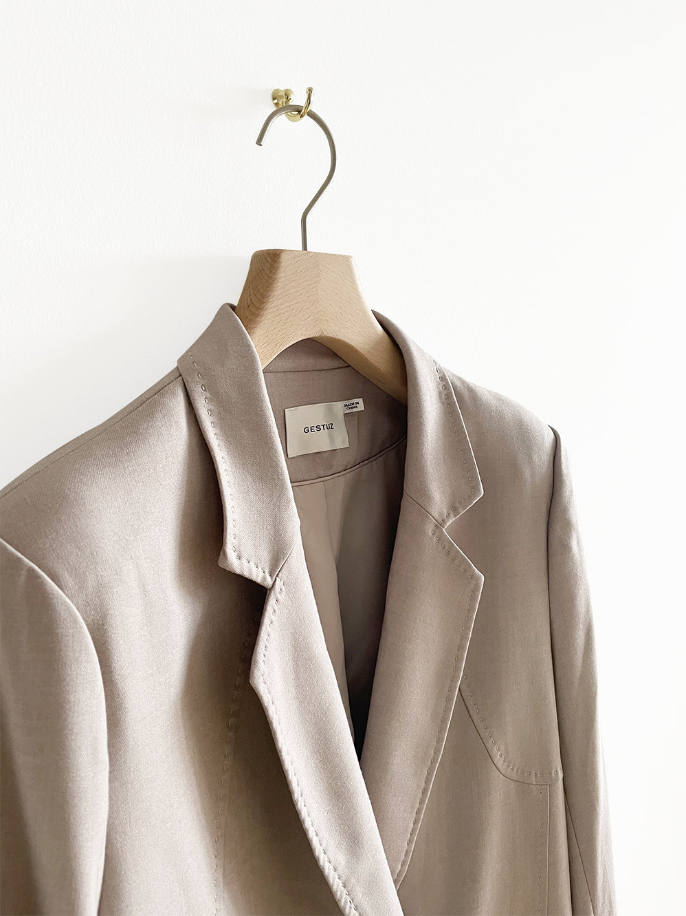 Tailored Grey/Beige Double Breasted Blazer