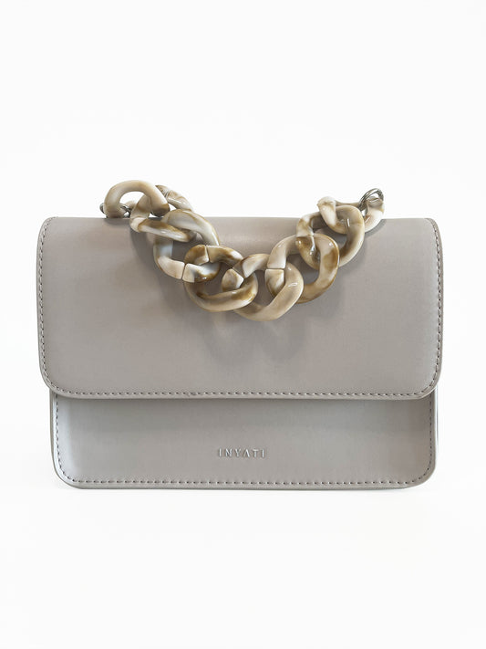 Amber Light Grey Bag with Chain
