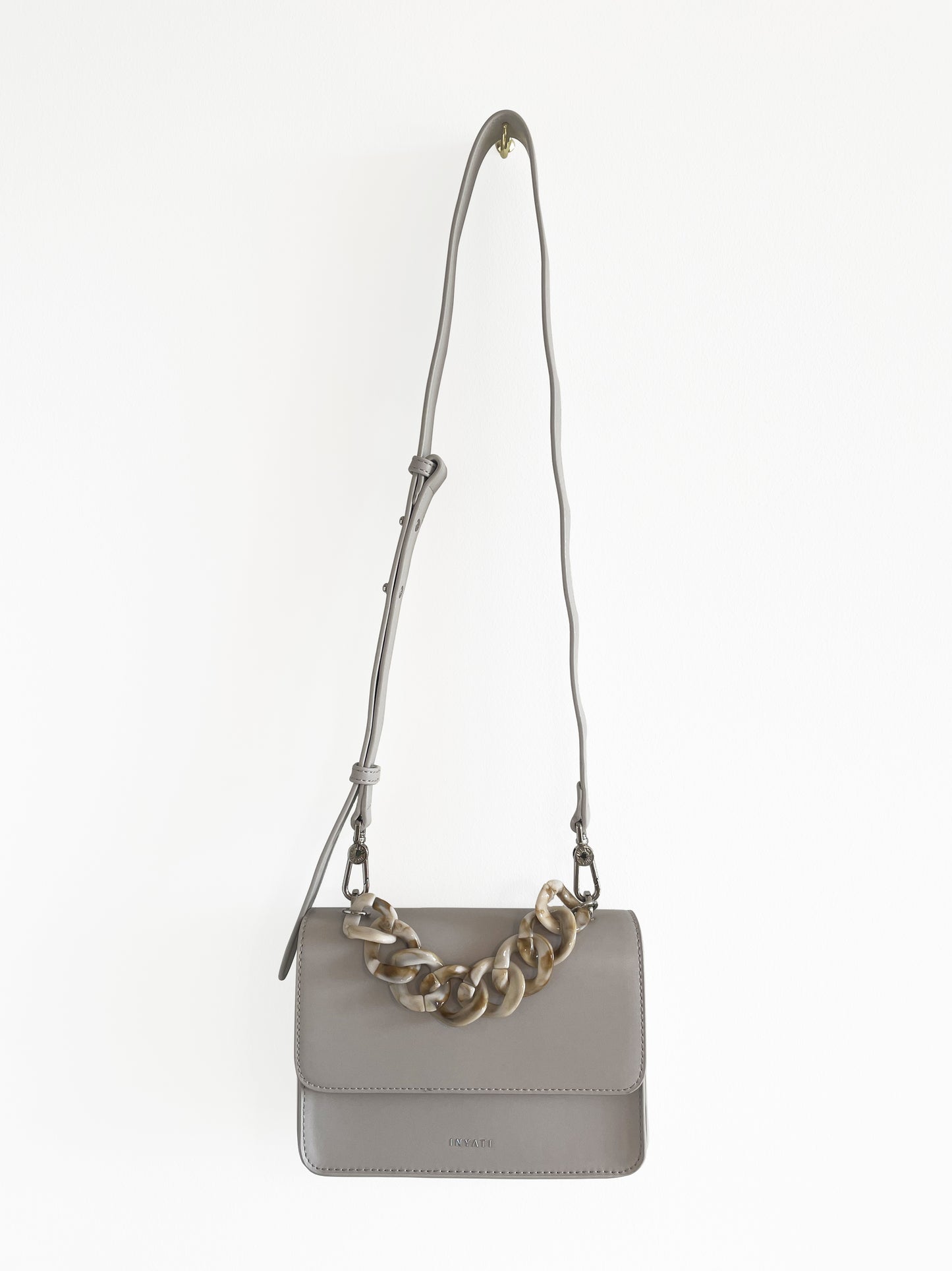 Amber Light Grey Bag with Chain